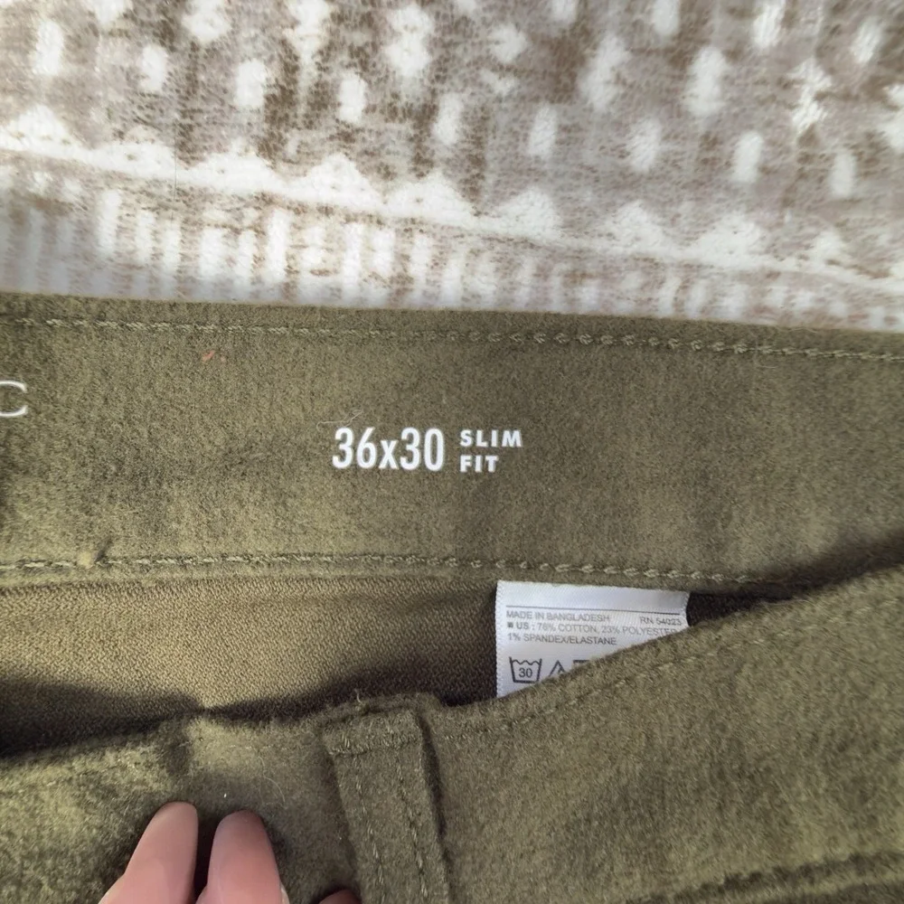 NEW Banana Republic Travel Jean Men's 36 x 30 Olive Green Slim Fit Stretch